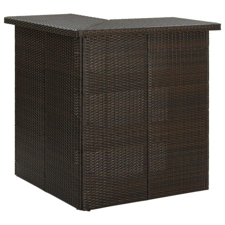 vidaXL barna polyrattan sarok bárasztal 100 x 50 x 105 cm