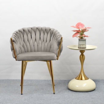 szürkésbarna Taupe Velvet szövet/gold króm arany