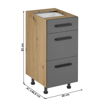 artisan tölgy/szürke matt