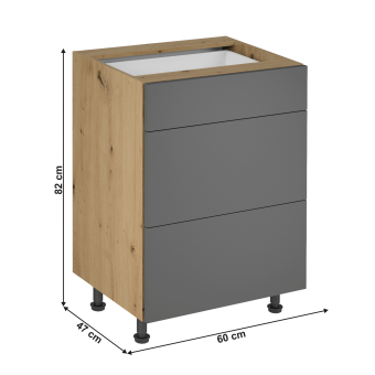 artisan tölgy/szürke matt