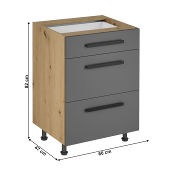 artisan tölgy/szürke matt