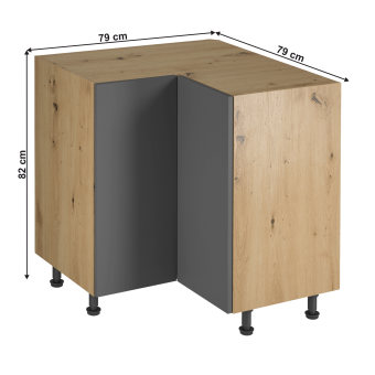 artisan tölgy/szürke matt