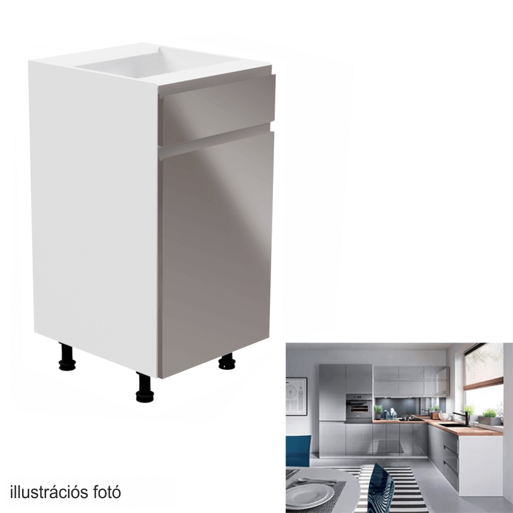 fehér/szürke extra magasfényű