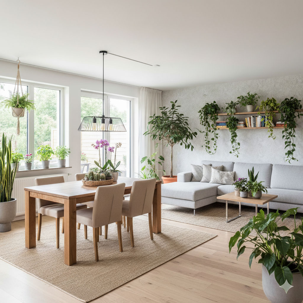 Bútorok növényekkel – tippek egy hangulatos nappalihoz ebédlőhöz