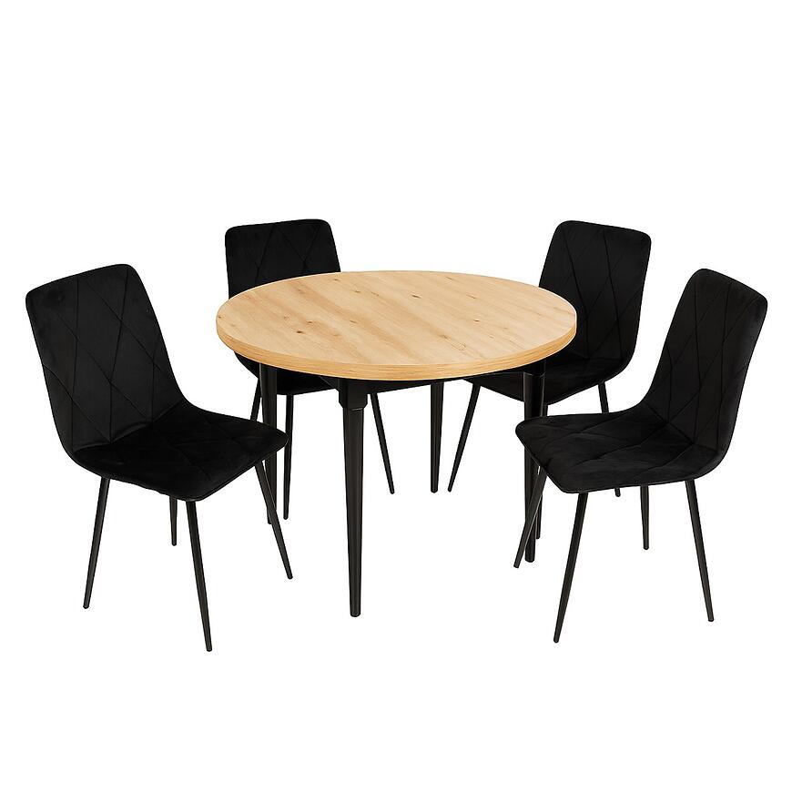 Étkezőgarnitúrák Étkező készlet 1+4 Bino artisan/fekete