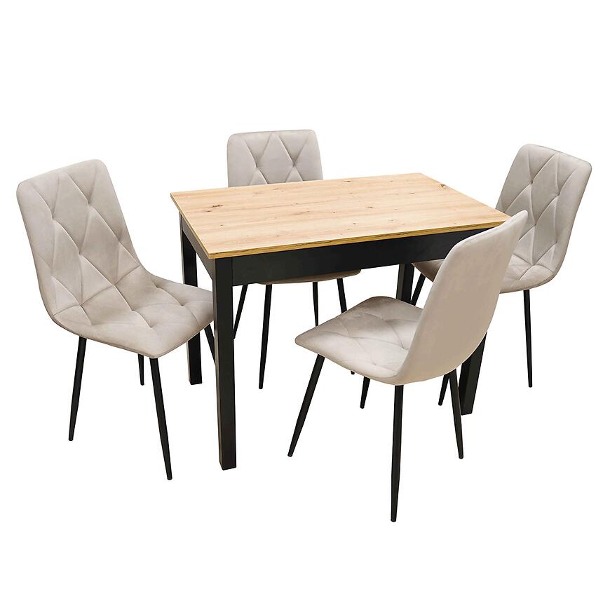 Étkezőgarnitúrák Étkező készlet 1+4 Larisa artisan/fekete