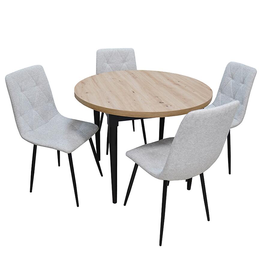 Étkezőgarnitúrák Étkező készlet 1+4 Matylda artisan/fekete