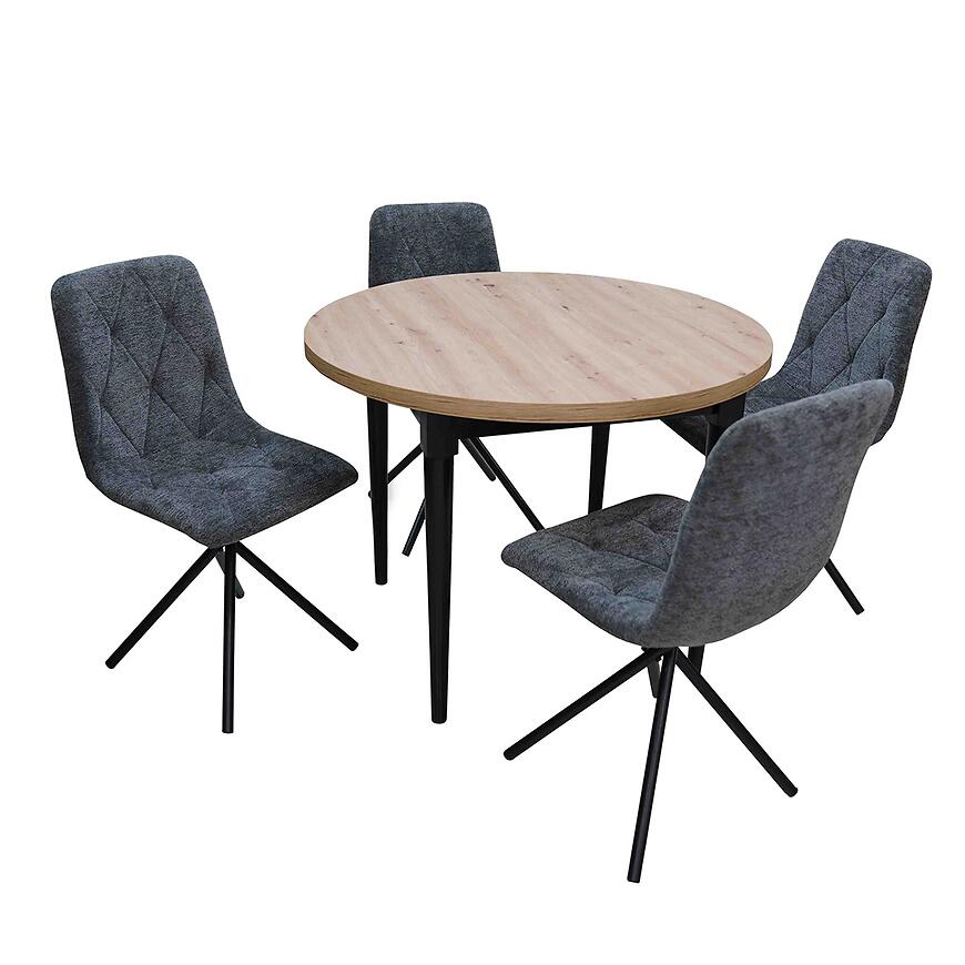 Étkezőgarnitúrák Étkező készlet 1+4 Nina artisan/fekete