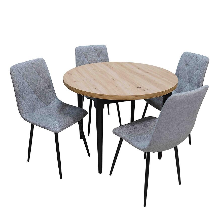 Étkezőgarnitúrák Étkező készlet 1+4 Pluto artisan/fekete