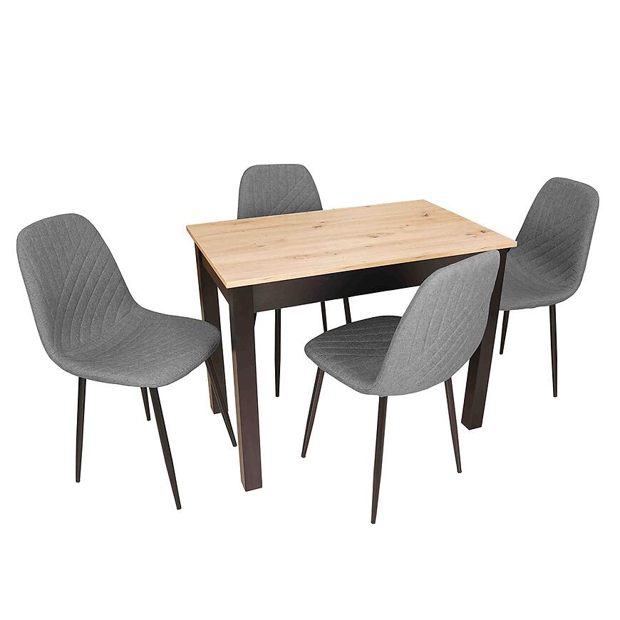 Étkezőgarnitúrák Étkező készlet 1+4 Timo artisan/fekete