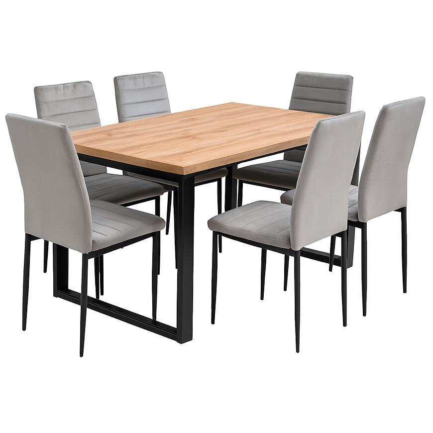 Étkezőgarnitúrák Étkező készlet 1+6 Fatima wotan/fekete