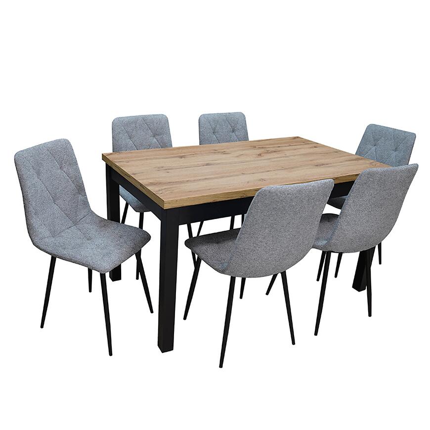 Étkezőgarnitúrák Étkező készlet 1+6 Jolita wotan/fekete