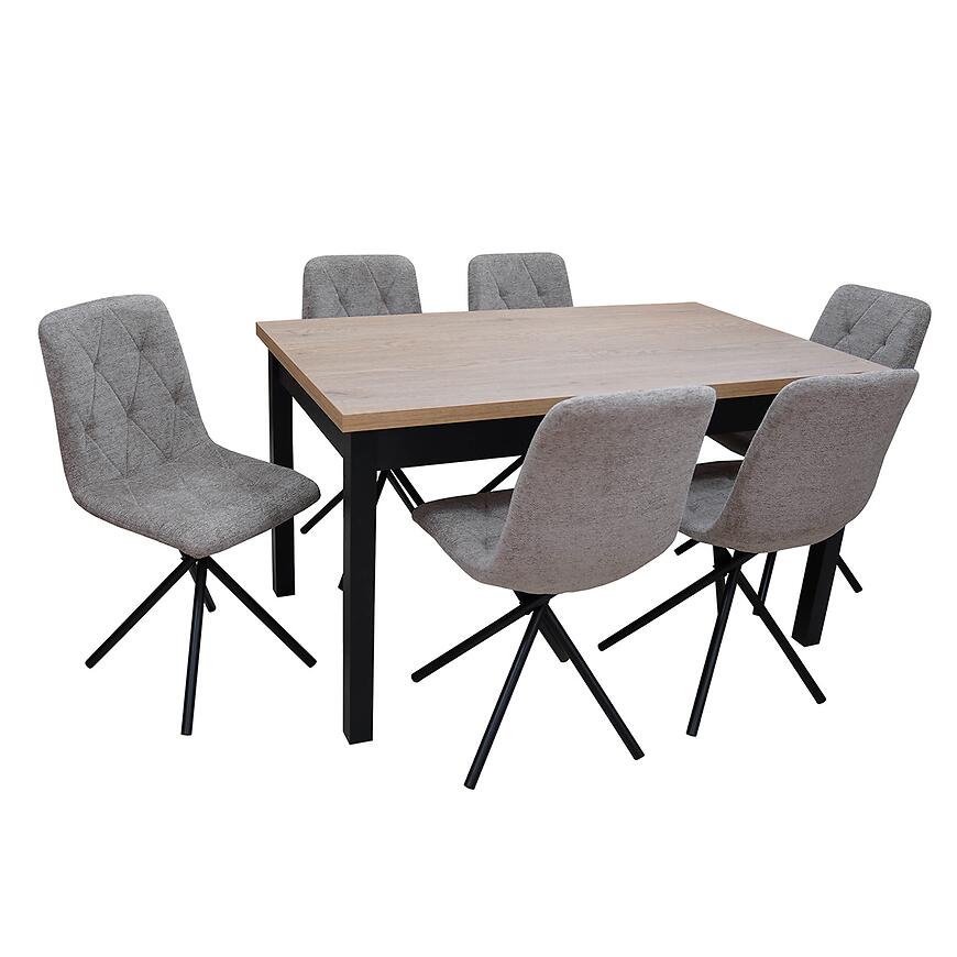 Étkezőgarnitúrák Étkező készlet 1+6 Justi cremona/fekete