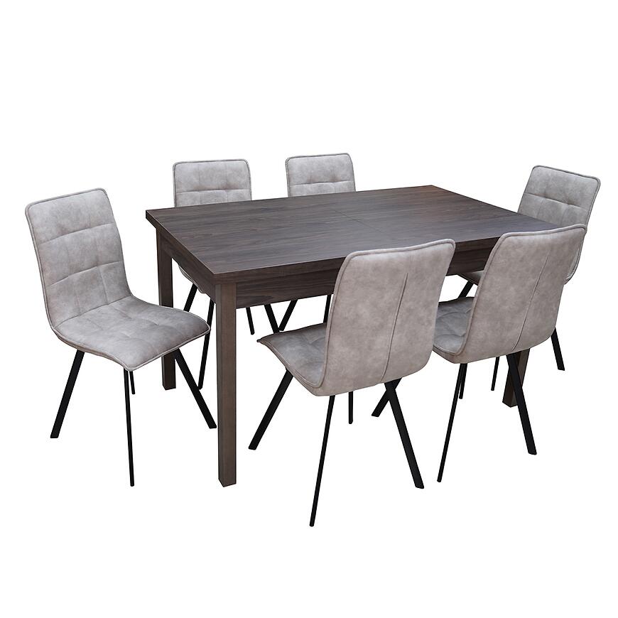 Étkezőgarnitúrák Étkező készlet 1+6 Mamba tölgy windmill dark