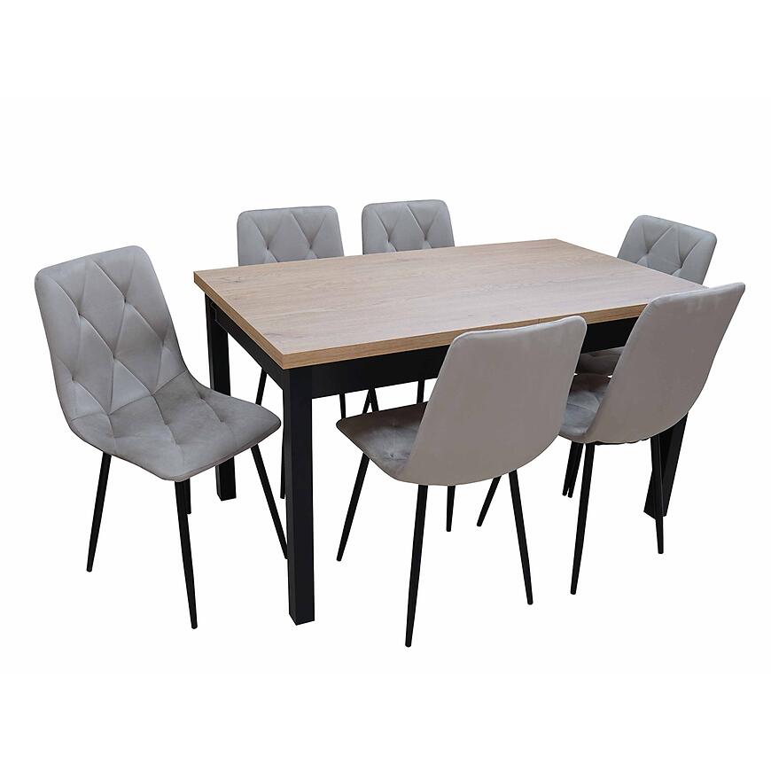 Étkezőgarnitúrák Étkező készlet 1+6 Miki cremona/fekete