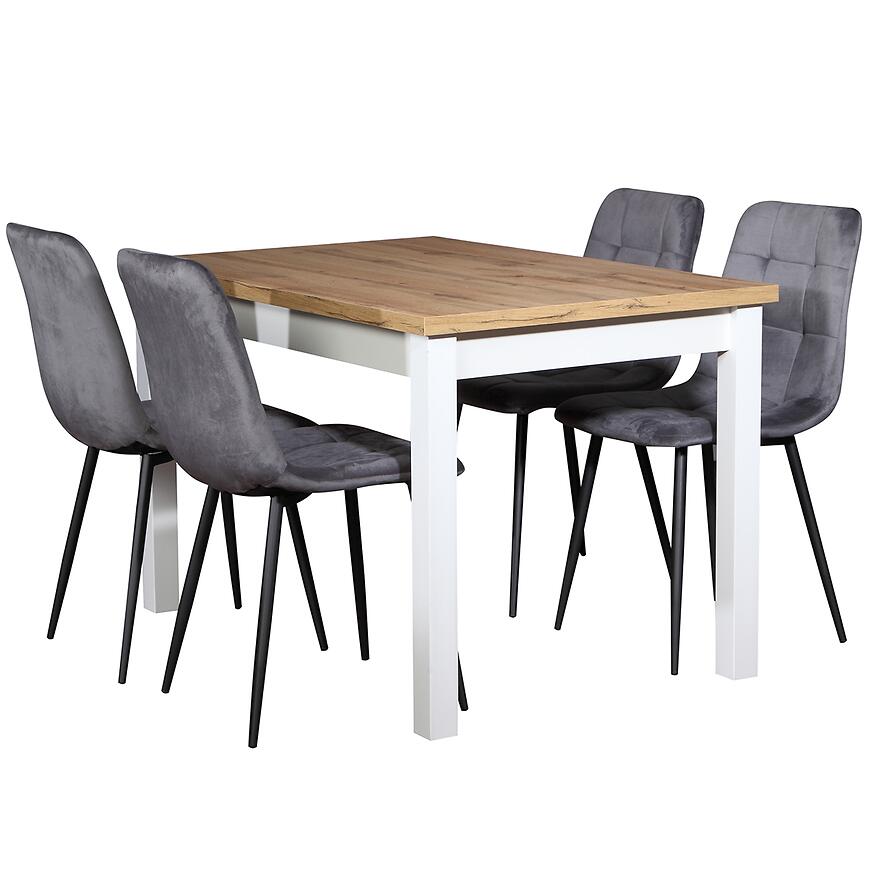 Étkezőgarnitúrák Étkező Készlet Fred 1+4 120x80 Artisan/fehér