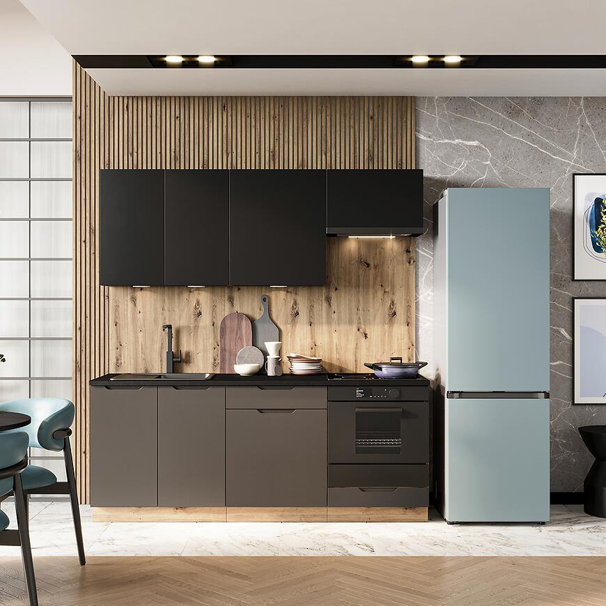 Konyhabútor Isabel Fekete borsó Tölgy Artisan/Mocca Grey